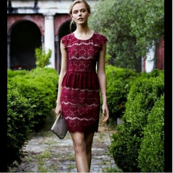 Anthropologie Dresses & Skirts - [Anthropologie] Maeve Elsa Peplum Lace Dress Sz L